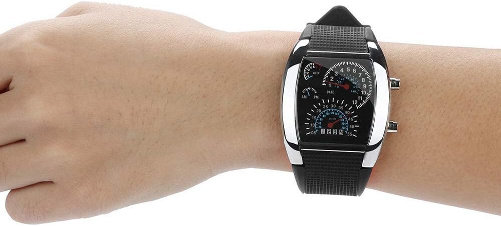 Montre Sport LED “Dashboard” – Affichage Compteur & Bracelet Silicone