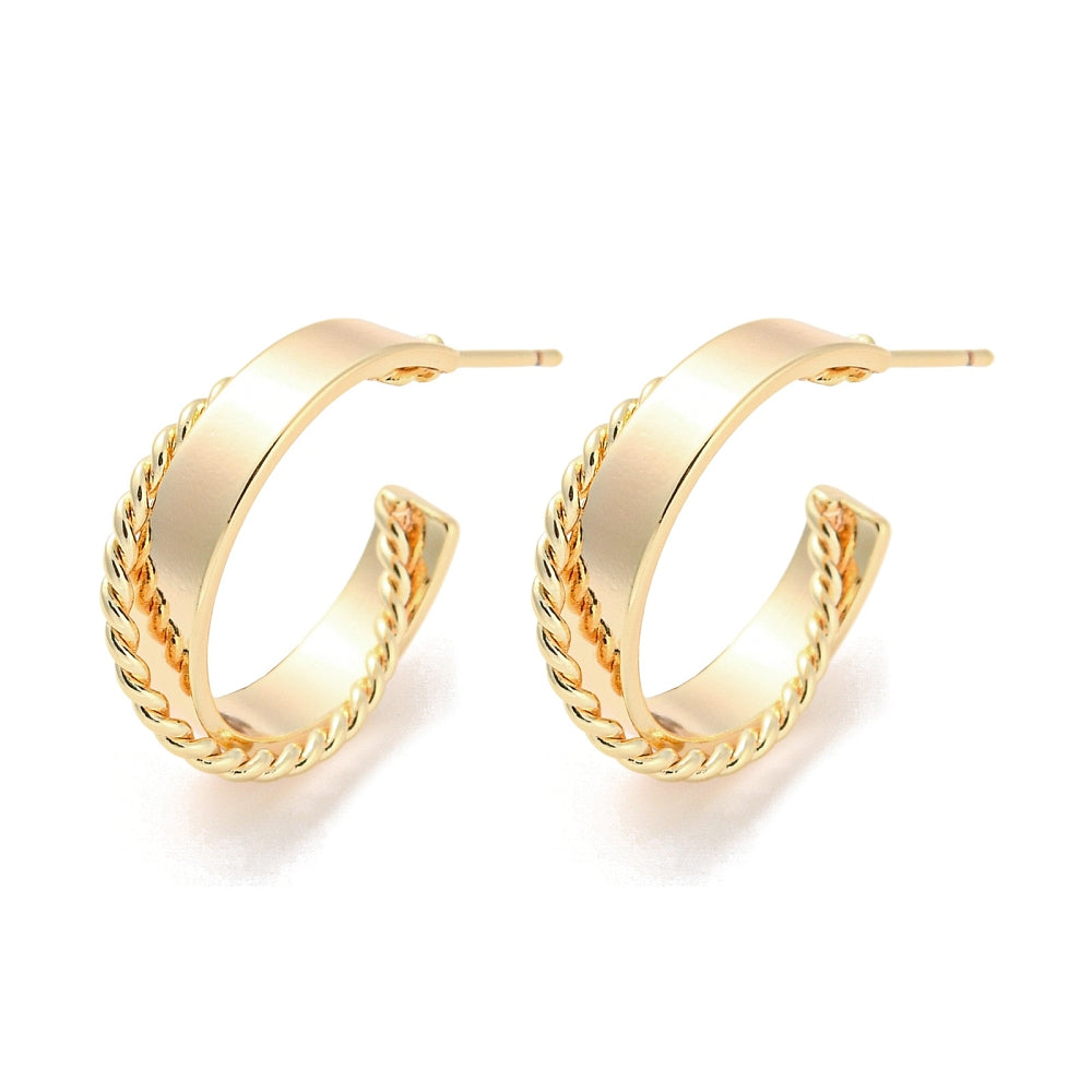Boucles d’Oreilles Créoles Dorées Torsadées