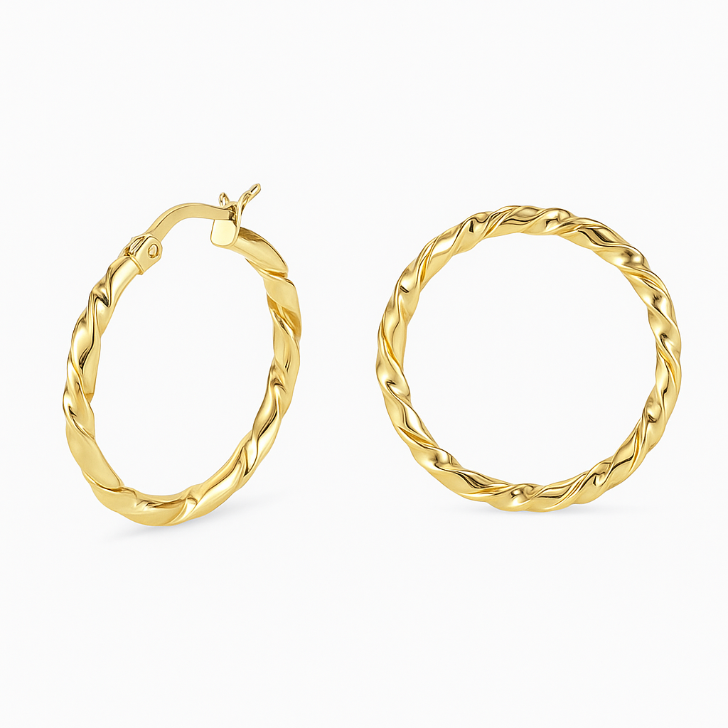 Boucles d’Oreilles Créoles Torsadées – Élégance Classique