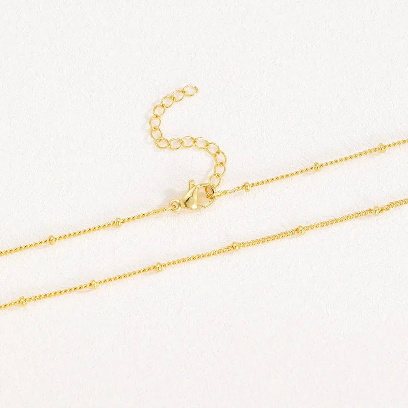 Chaîne Dorée Perlée en Acier Inoxydable – 45 cm + 5 cm d’Extension