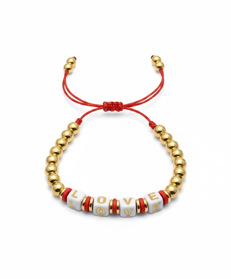 Bracelet LOVE – Rouge & Doré