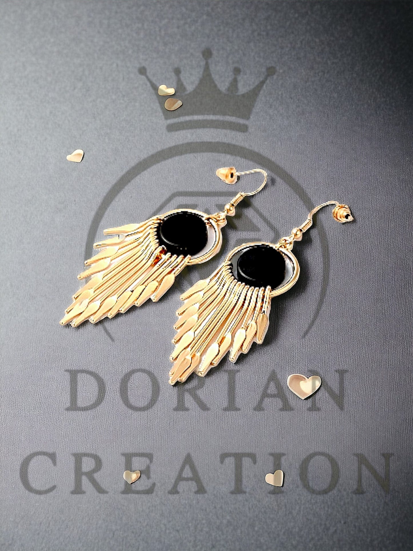 Boucles d’oreilles rondes plates pendantes en alliage d’or clair pour femmes