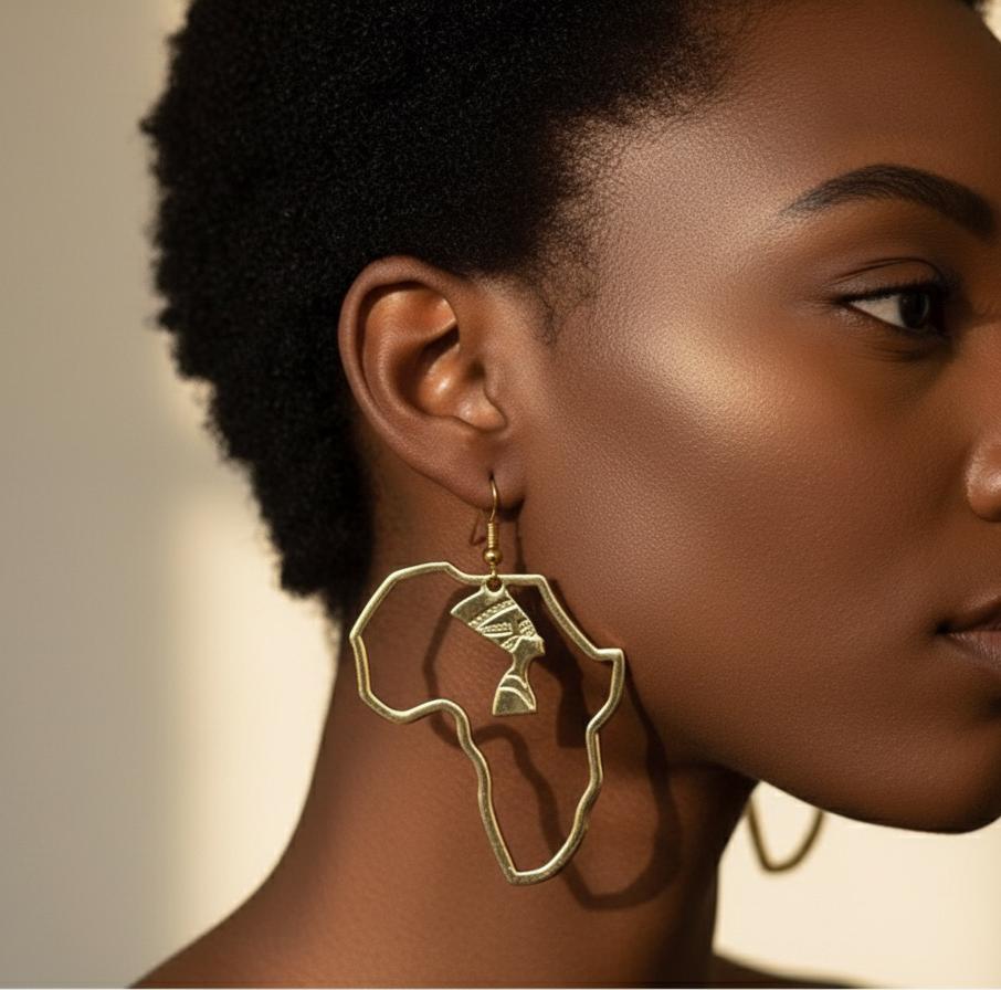 Boucles d'oreilles carte d'Afrique