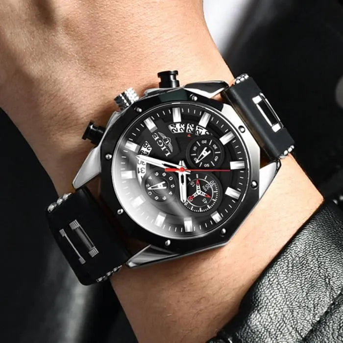 Montre Sport Homme “Liboger X-Force” – Chronographe Design & Bracelet Renforcé