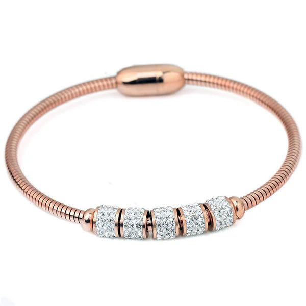 Bracelet Élégance Rosé avec Perles Étincelantes