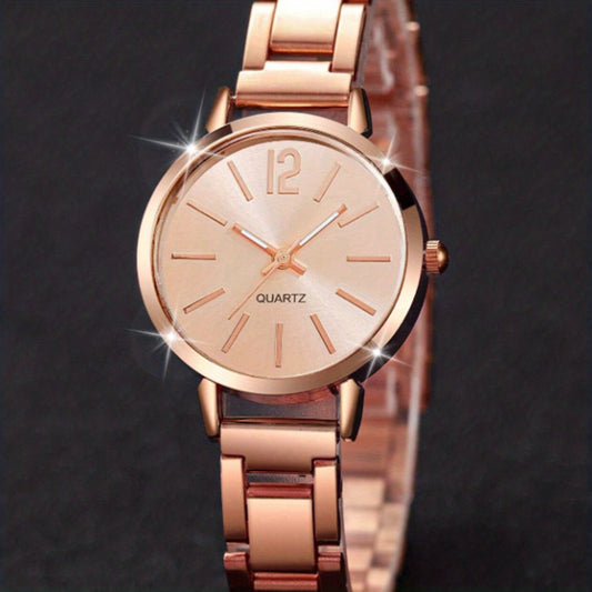 ✨ Montre Femme “Rosé Élégance” – Bracelet Métal & Cadran Minimaliste Or Rose