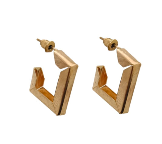 Boucles d’oreilles hoops carrés – Edge Chic