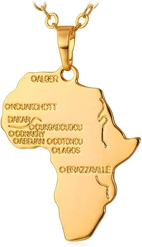 Collier Carte d’Afrique Dorée