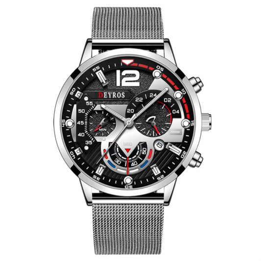 Montre Homme “Deyros Chrono Steel” – Performance sportive & design premium
