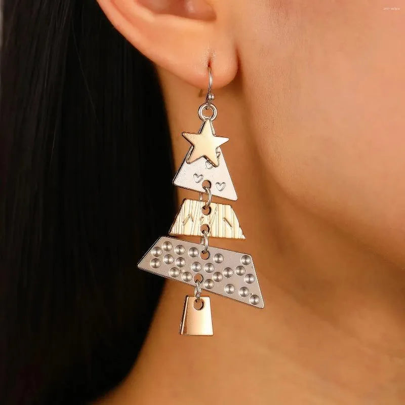 Boucles d’oreilles sapin de Noël bicolores