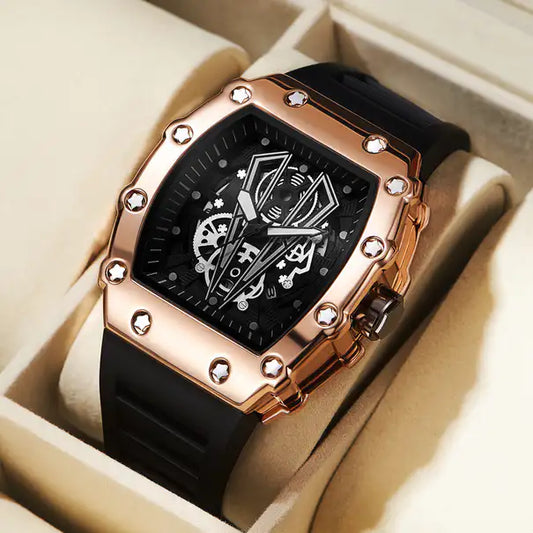 Montre Tendance Luxe Quartz Homme Carre Etanche Classe