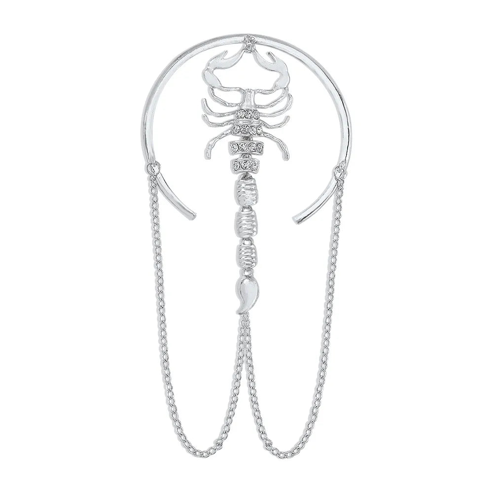 🦂 Bracelet de Bras Scorpion – Argenté & Strass