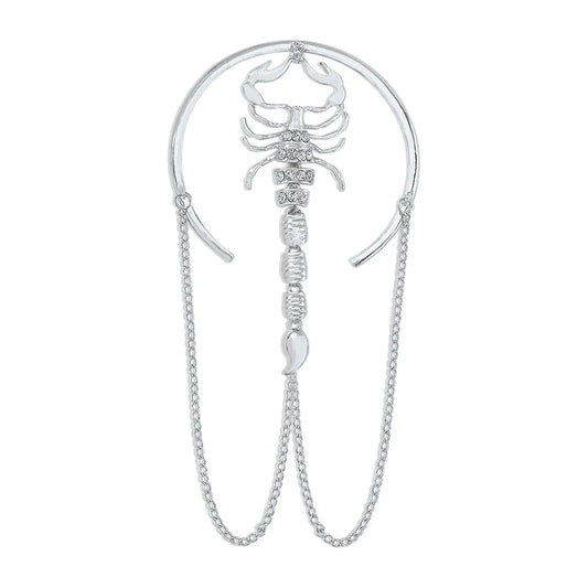 🦂 Bracelet de Bras Scorpion – Argenté & Strass