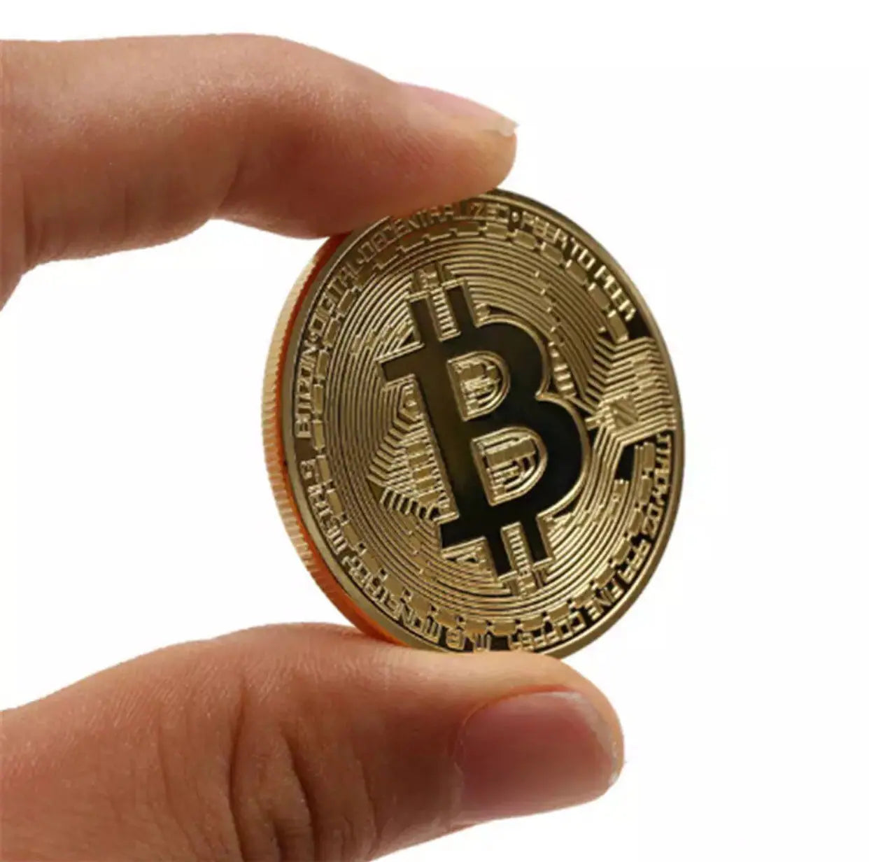 Pièce Bitcoin Dorée – Jeton Collector plaqué or