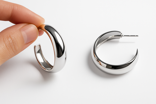 Boucles d'Oreilles Créoles Argent Poli Élégantes