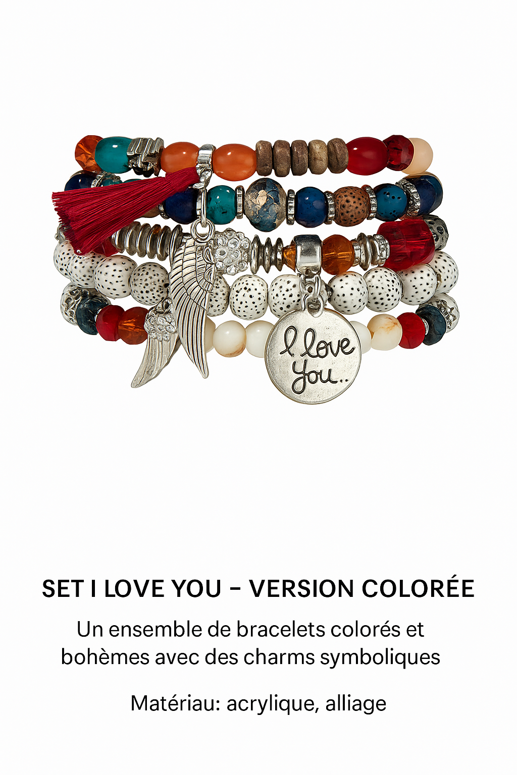 Set bracelets 'I Love You' – Ailes & Talisman bohème