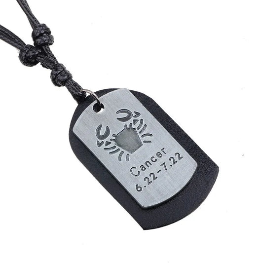 Pendentif Dog Tag Signe Cancer – Unisexe