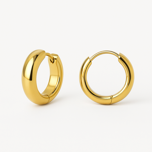 Boucles d'Oreilles Anneaux Dorés Minimalistes