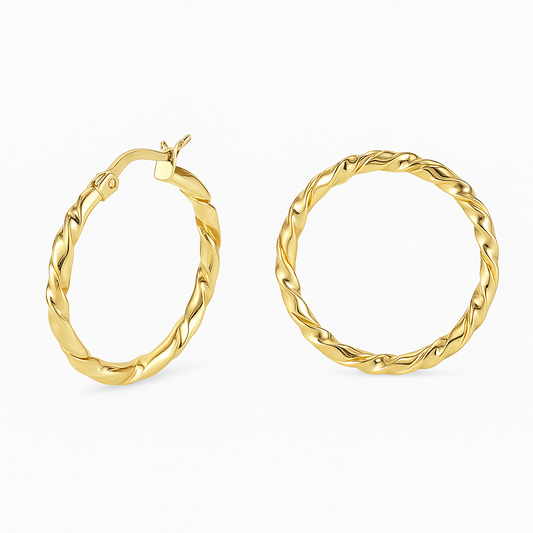 Boucles d’Oreilles Créoles Torsadées – Élégance Classique