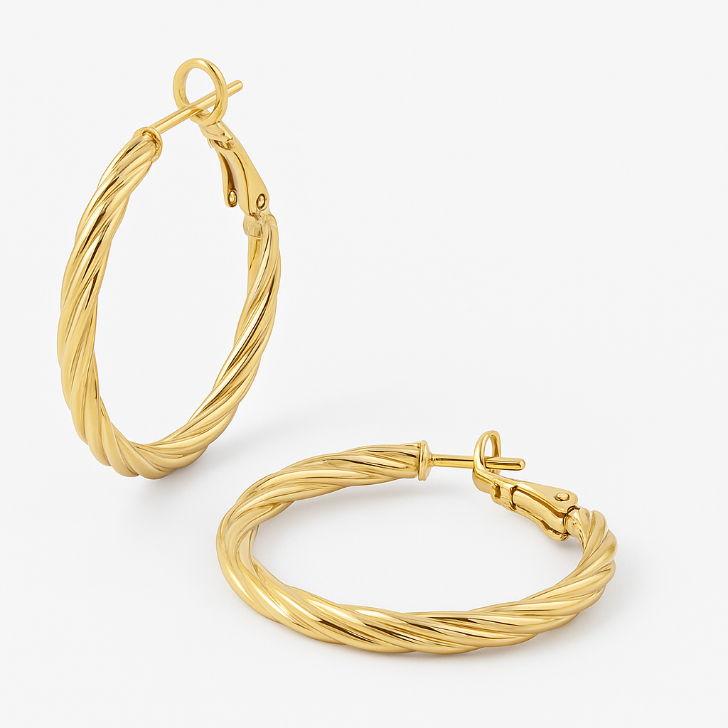 Boucles Créoles Torsadées Élégance Dorée