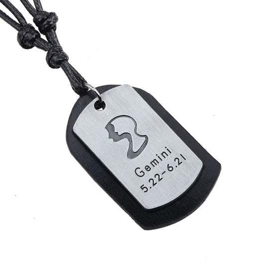 Pendentif Dog Tag Signe Gémeaux – Unisexe