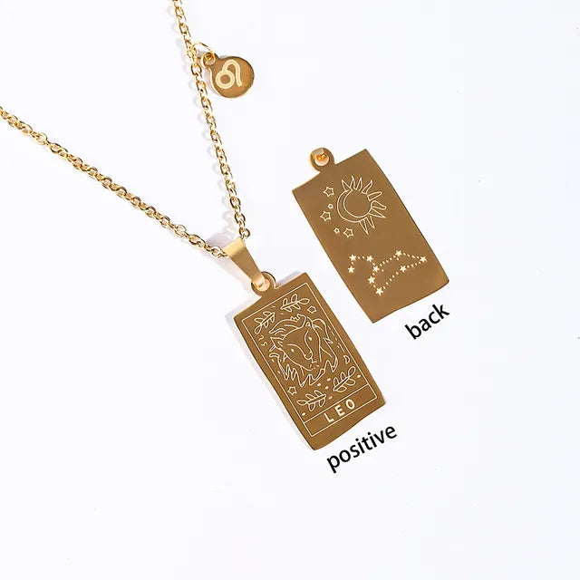 Collier Signe Astrologique Lion – Acier Inoxydable Doré