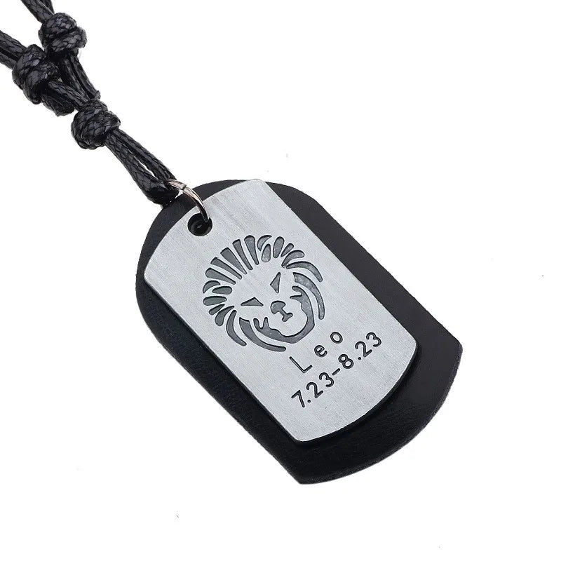 Pendentif Dog Tag Signe Lion – Unisexe