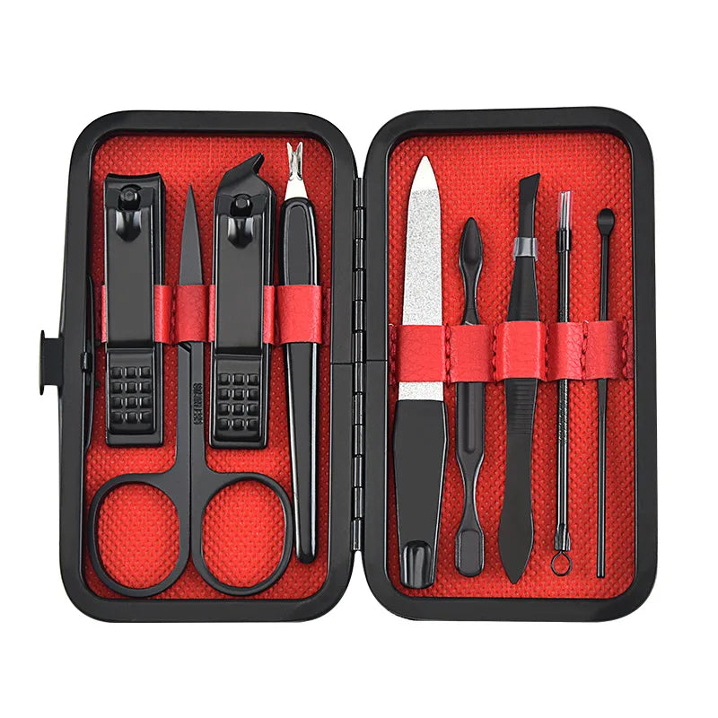 Set de Manucure Professionnel 9 Pièces en Acier au Carbone