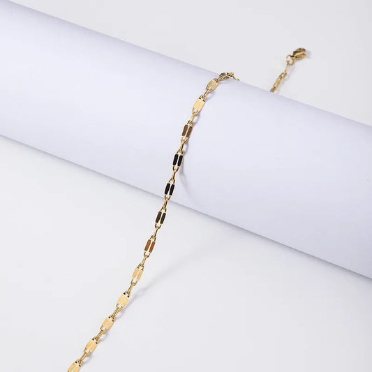 Chaîne Dorée Fines Mailles Ovale – 45 cm + 5 cm – Acier Inoxydable