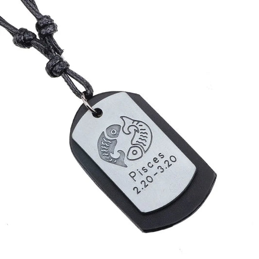 Pendentif Dog Tag Signe Poissons – Unisexe