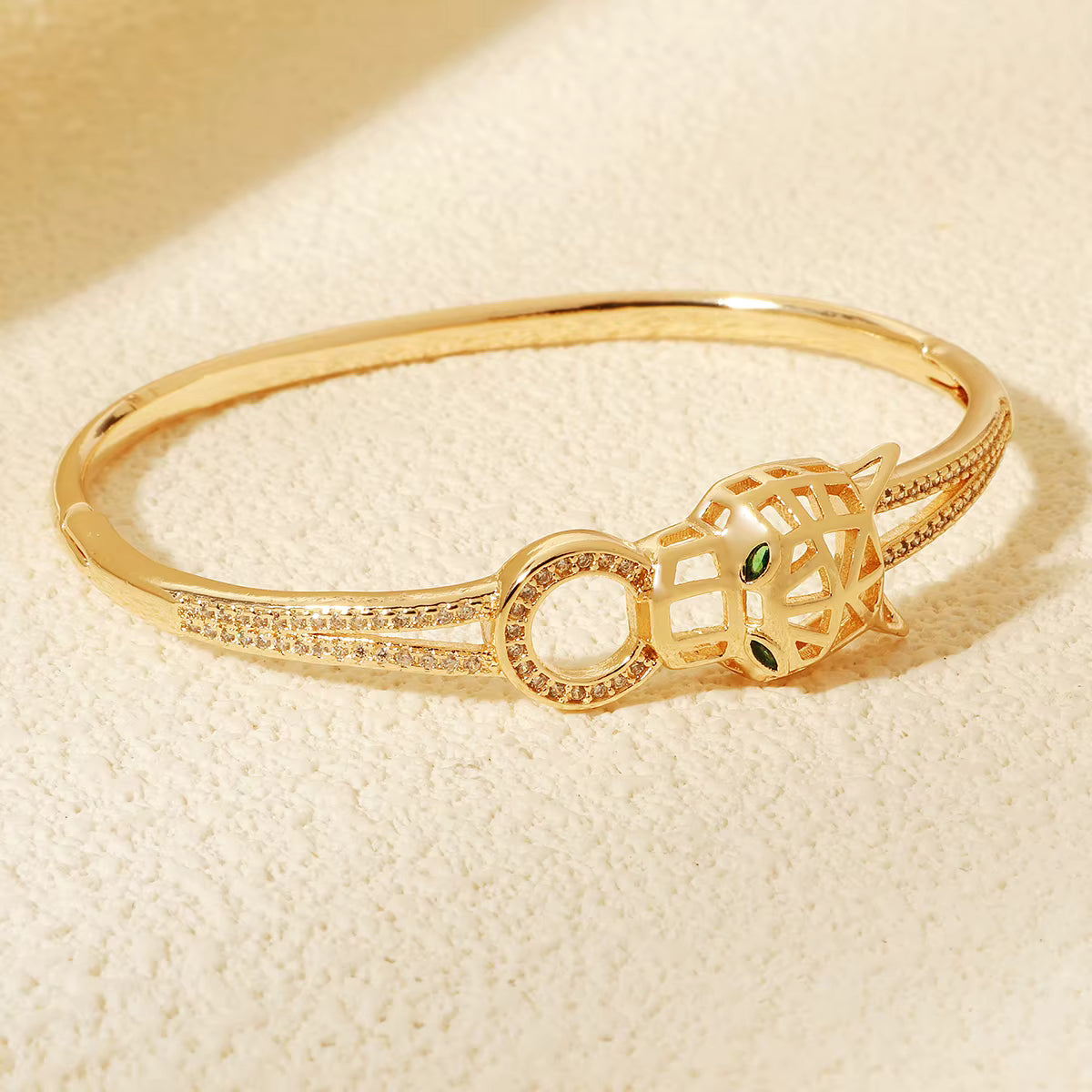 Bracelet Panthère Géométrique Doré