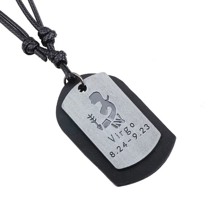 Pendentif Dog Tag Signe Vierge – Unisexe