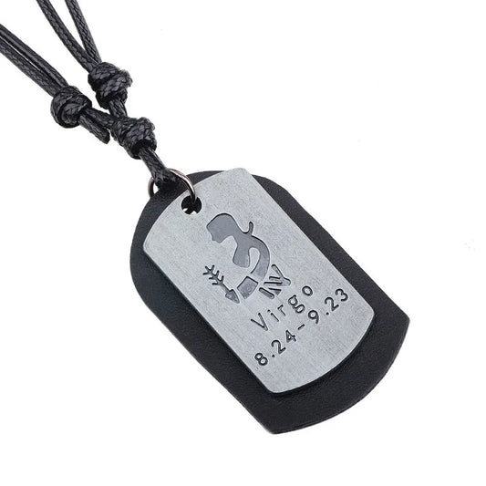 Pendentif Dog Tag Signe Vierge – Unisexe