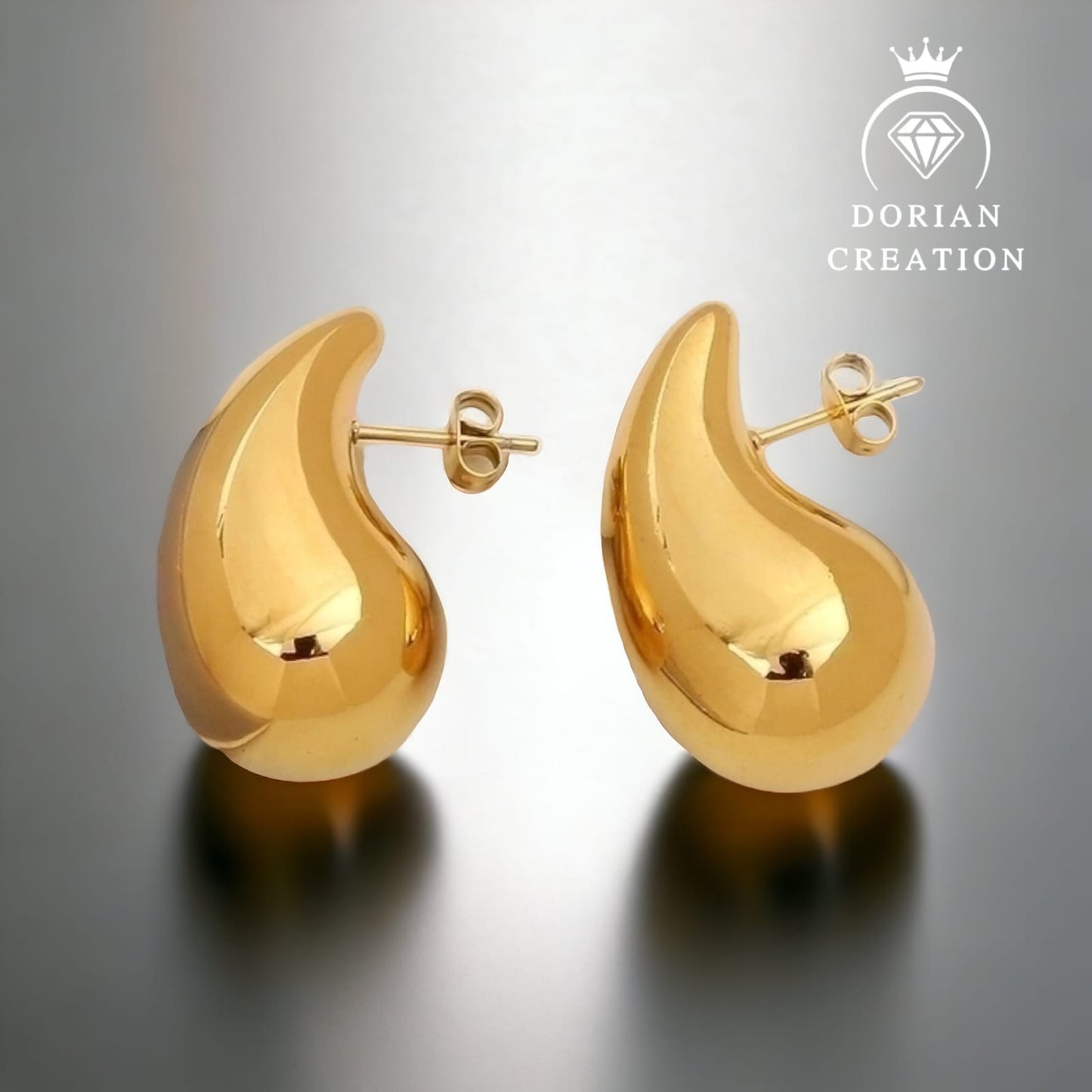 ❤️ Boucle d'oreille Goutte d'eau larme plaquée OR 18 carats