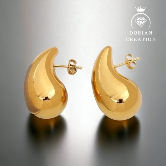 ❤️ Boucle d'oreille Goutte d'eau larme plaquée OR 18 carats