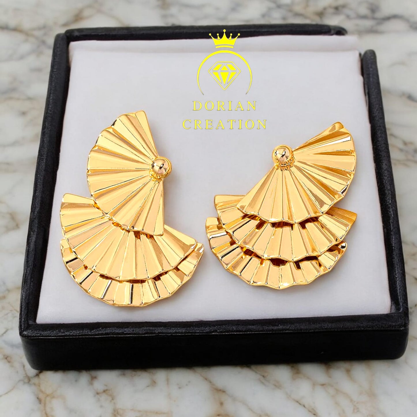 Boucles D'oreilles Alliage robuste plaqué Or 14k