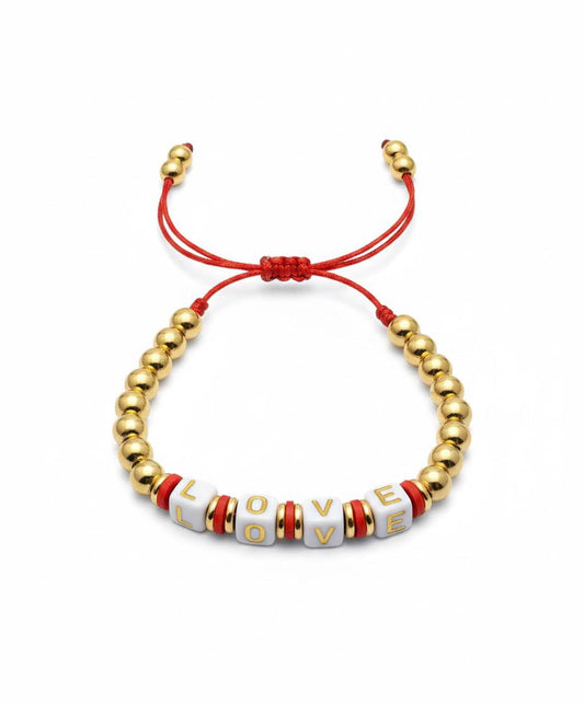Bracelet LOVE – Rouge & Doré
