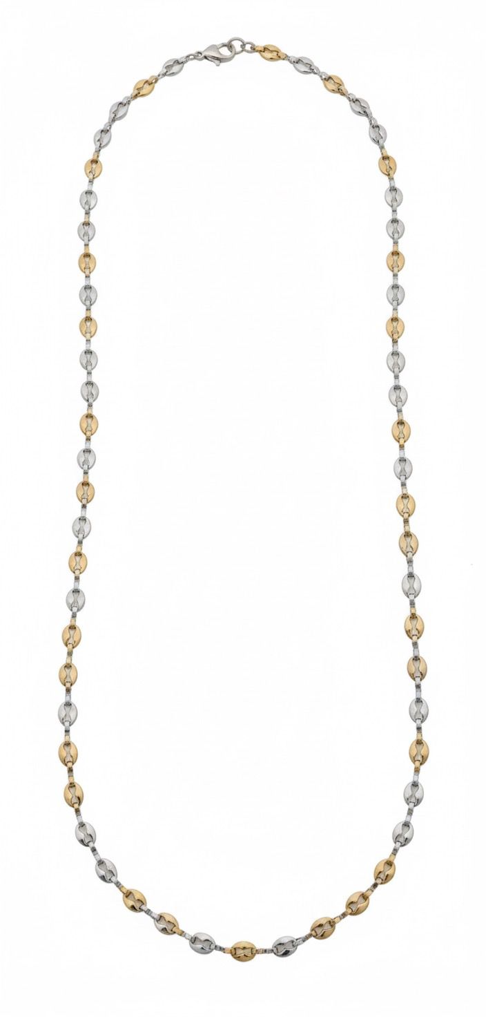 Chaîne Bicolore Argent & Or – 55 cm