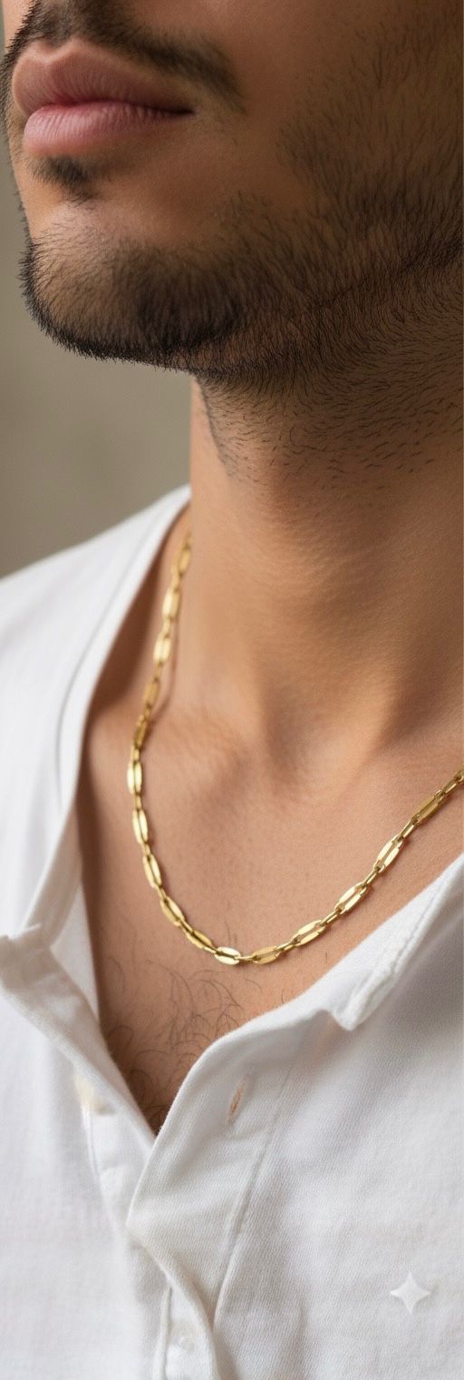 Chaîne Dorée Maillons Longs – Acier Inoxydable