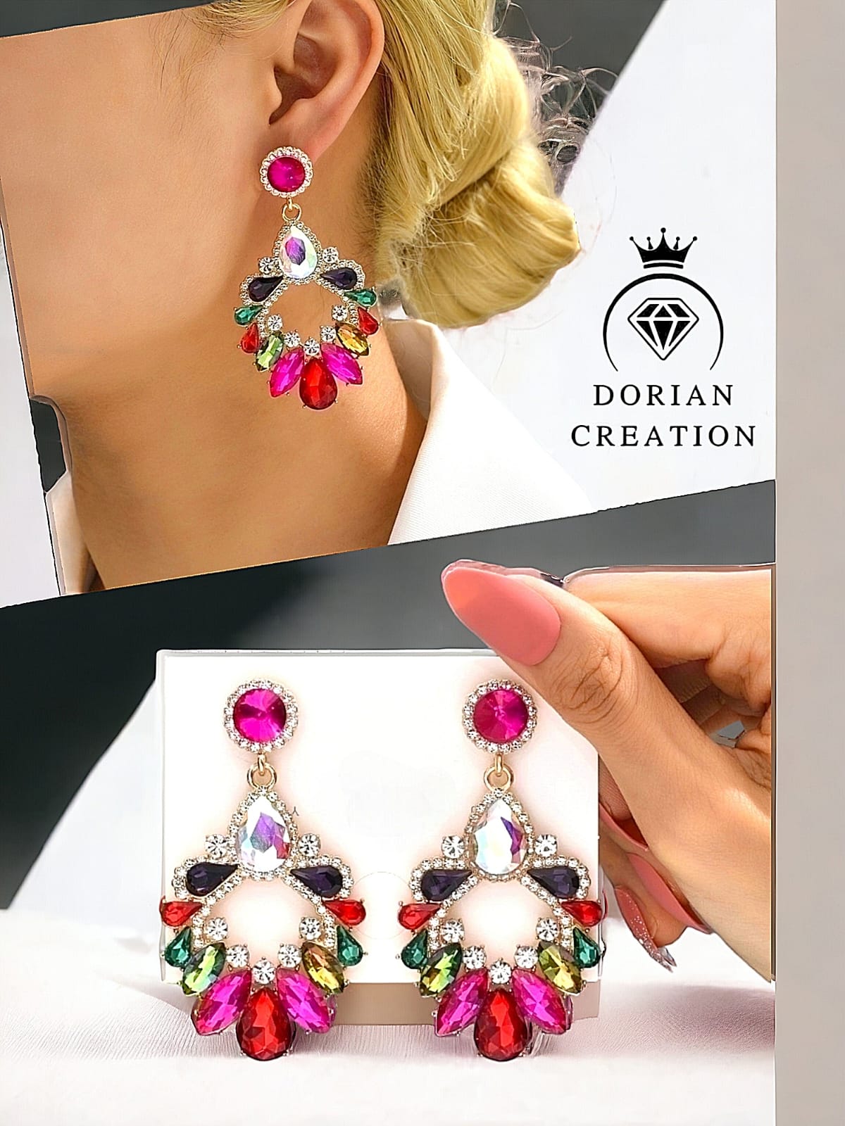 Boucles d'oreilles femme pendante créole - Magnifique couleur profonde