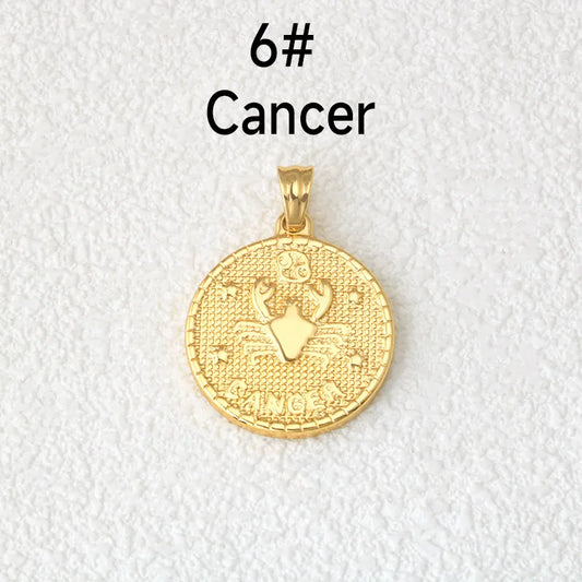 Pendentif médaillon signe Cancer – plaqué or 18K