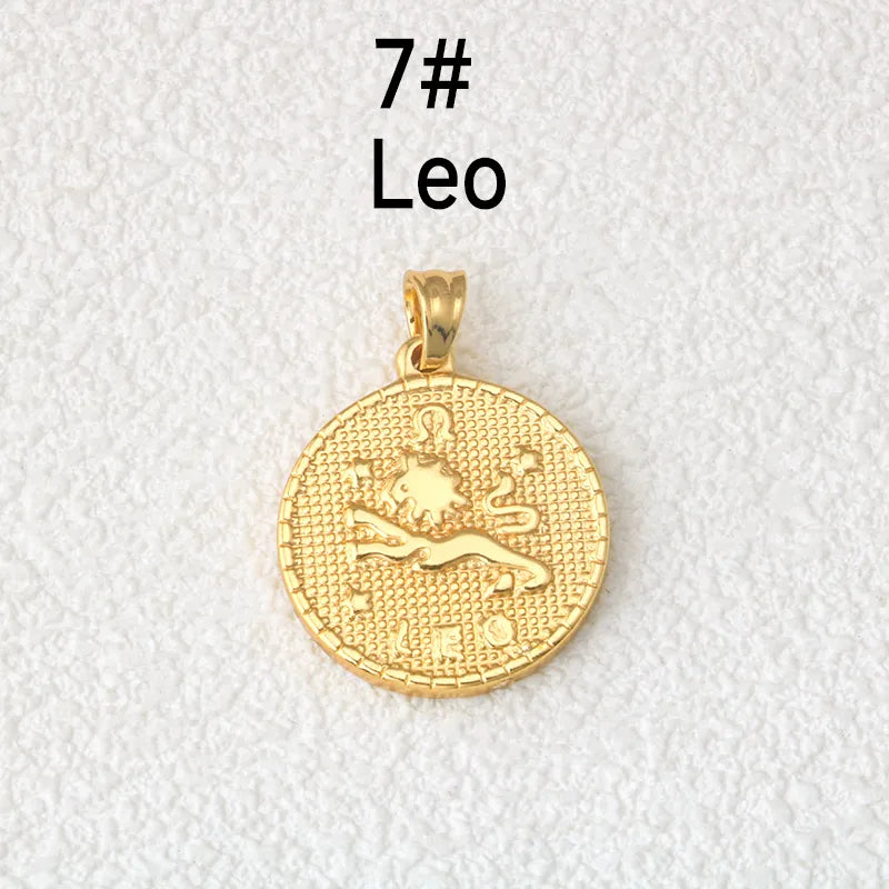 Pendentif médaillon signe Lion – plaqué or 18K