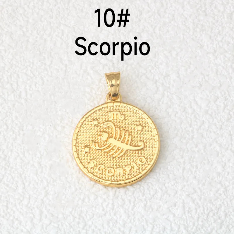 Pendentif médaillon signe Scorpion – plaqué or 18K