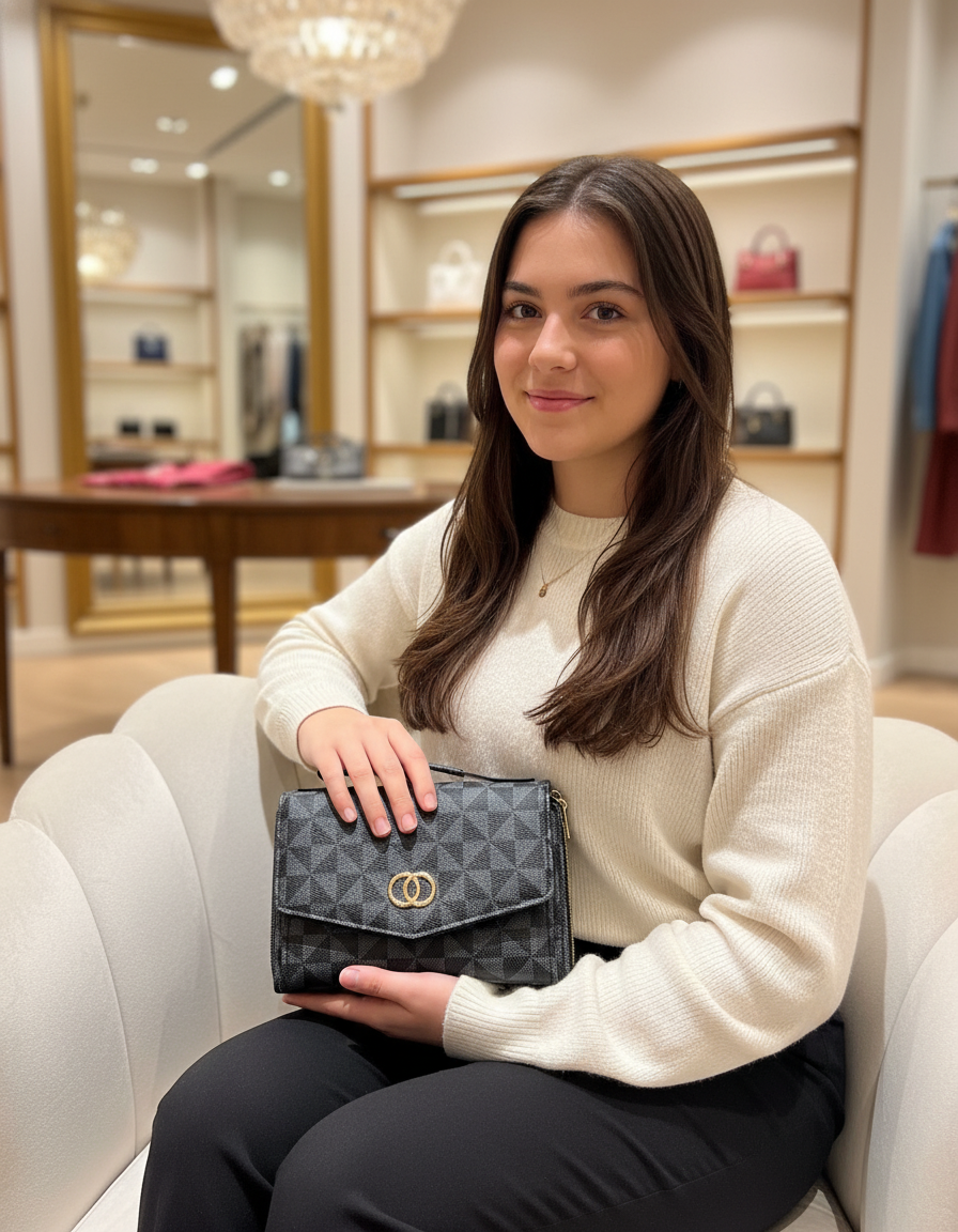 Portefeuille Sac Noir Matelassé – Élégance Dorian